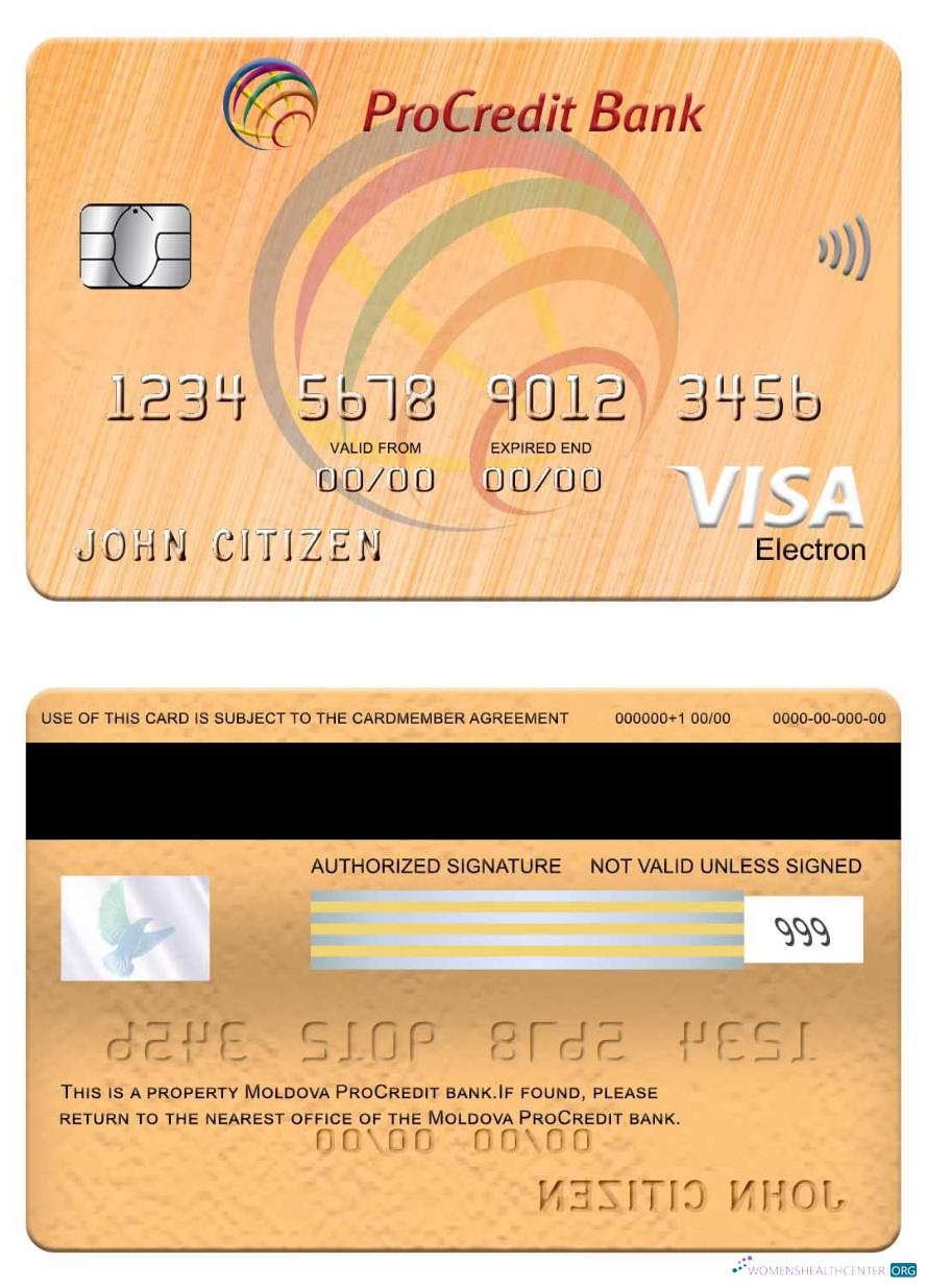 Download Moldova ProCredit Bank Visa Electron 1 Photoshop template